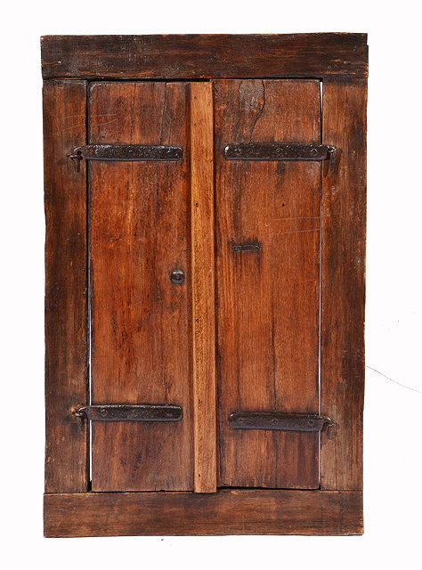 Appraisal: A PAIR OF TH CENTURY OAK SMALL DOORS mounted as