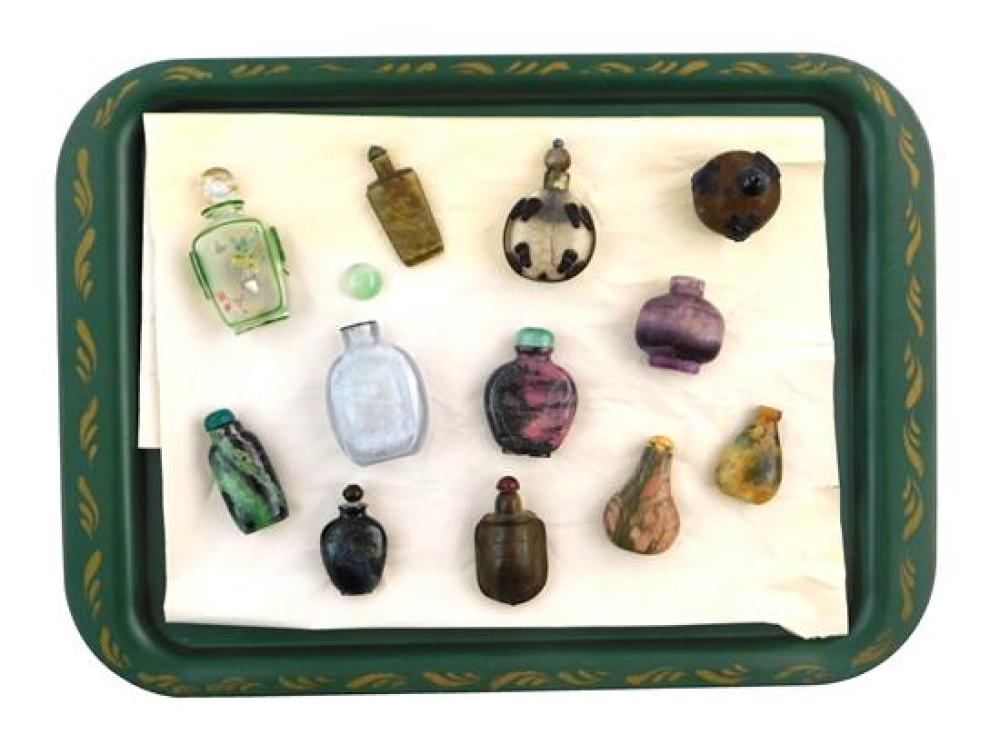 Appraisal: ASIAN Snuff bottles twelve pieces Chinese late th early th