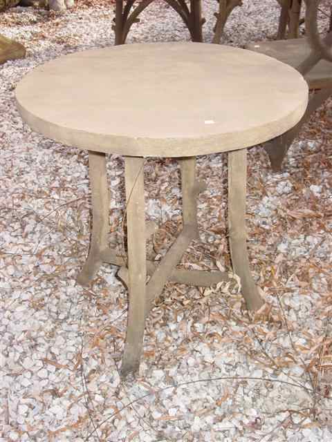 Appraisal: COLVIN AND HASTINGS FAUX BOIS ROUND PATIO TABLE Of cast