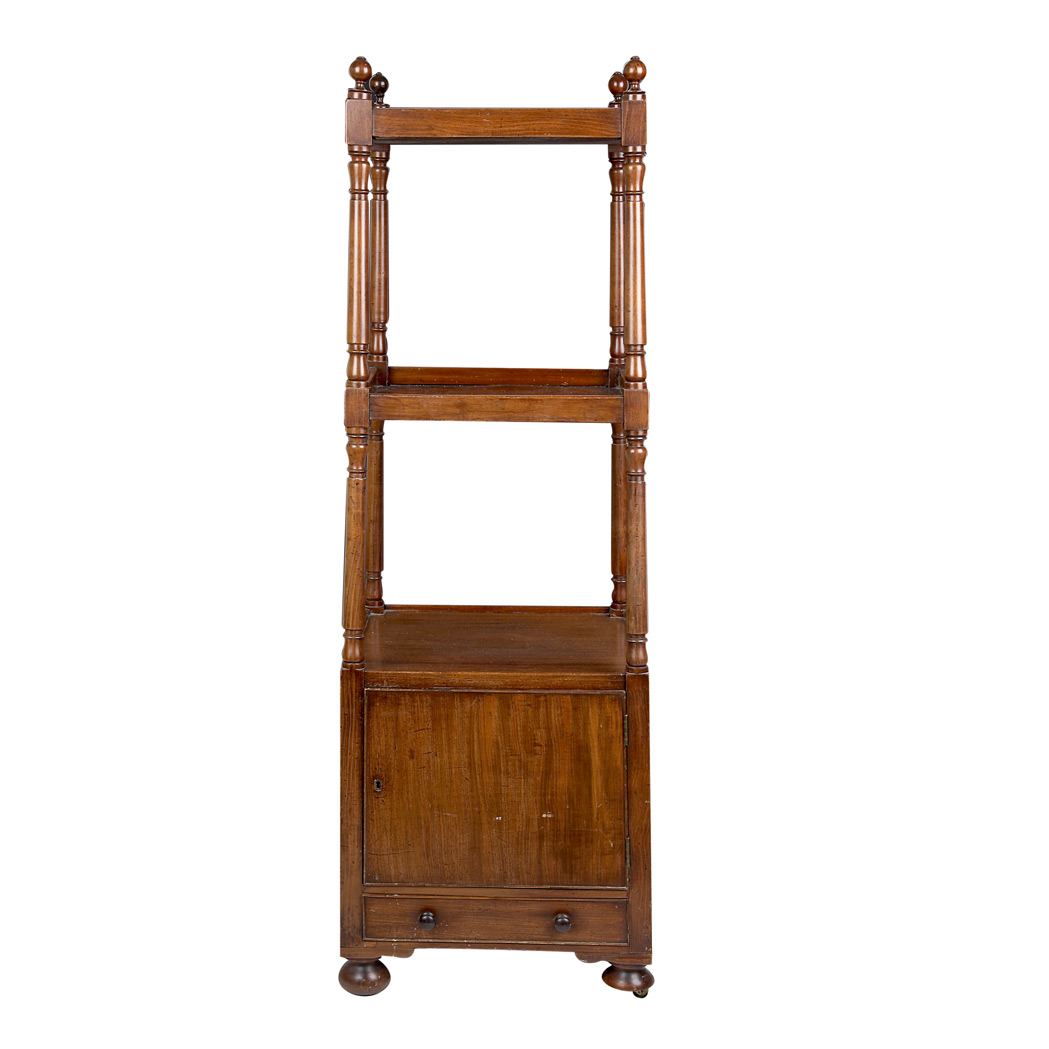 Appraisal: William IV Mahogany Etagere Circa With three graduated tiers with