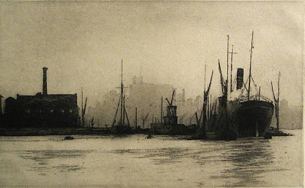 Appraisal: Charles Henry Baskett British - Bruges St Pierre Ipswich Docks