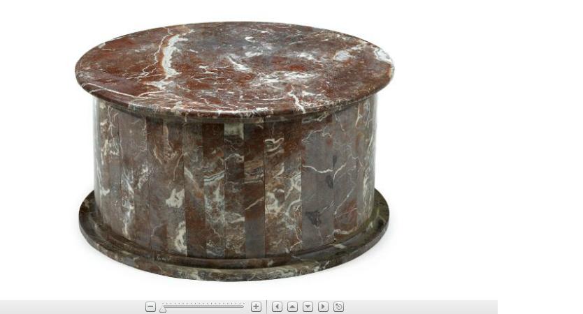 Appraisal: Large circular rouge marble plinth th century