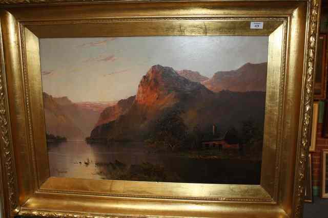 Appraisal: Frances E Jamieson - A loch scene at dusk signed