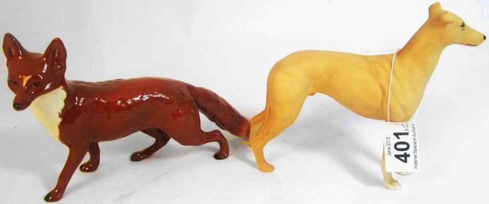 Appraisal: Beswick Model of a Fox Standing and a Greyhound Matte