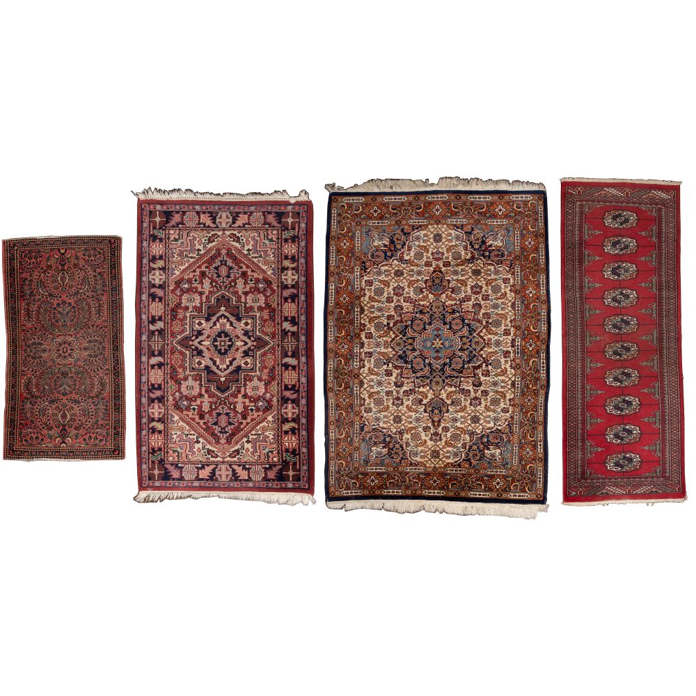 Appraisal: PERSIAN RUG ASSORTMENT items including an abstract floral design having