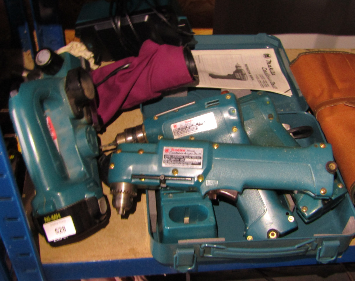 Appraisal: Two Makita cordless drills a Makita D v cordless plane