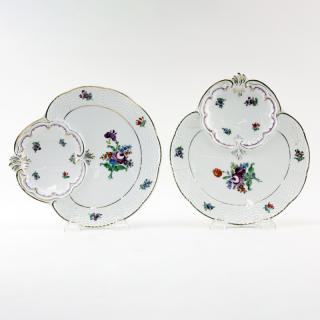 Appraisal: Pair Antique KPM Porcelain Seafood Plates Pair Antique KPM Porcelain