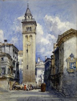 Appraisal: WILLIAM CALLOW Campanile in the Campo St Palo Venice signed