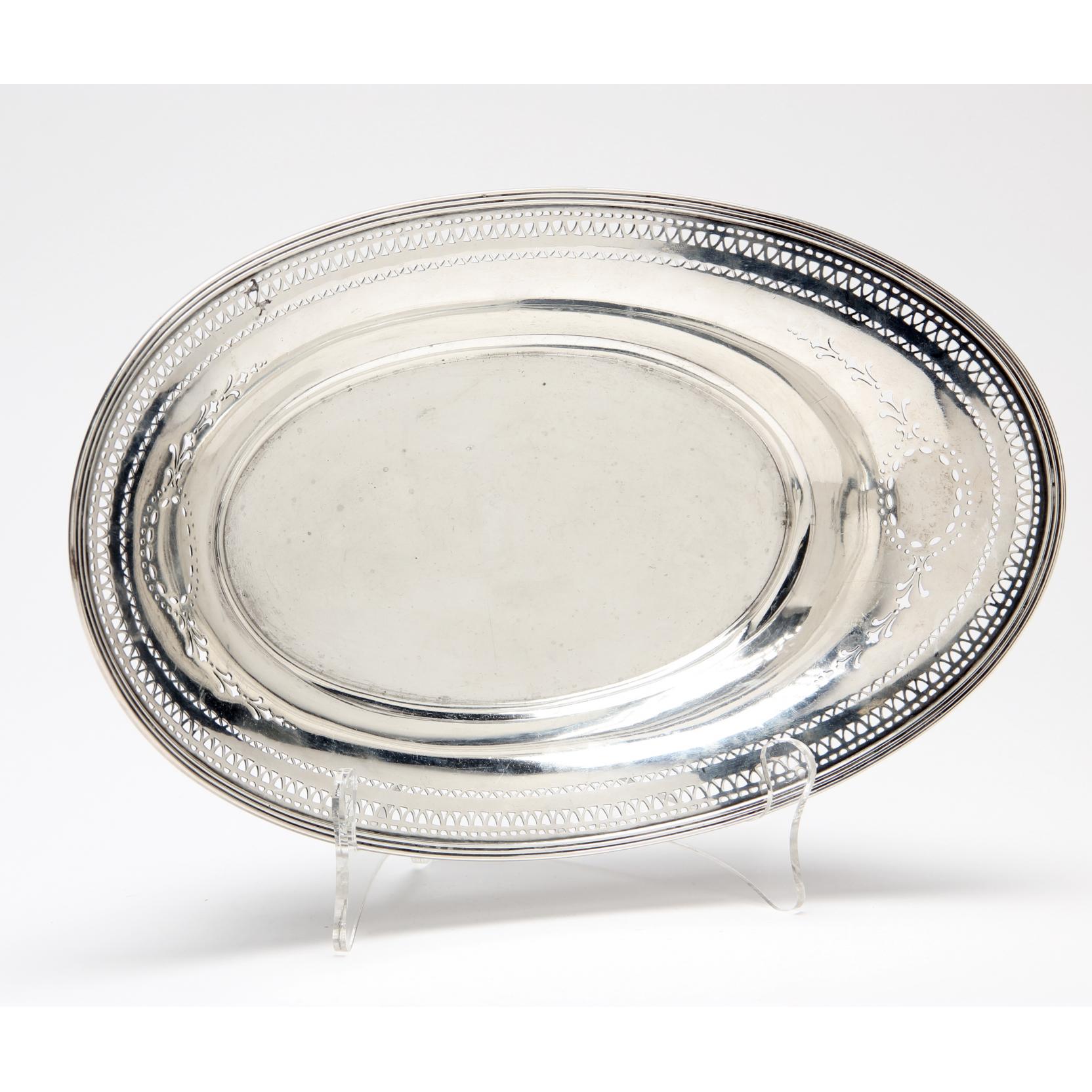 Appraisal: Tiffany Co Sterling Silver Bread Dish with - hallmark pattern