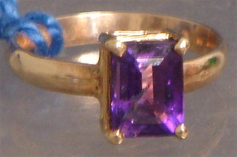 Appraisal: K YG amethyst ring size mm x mm stone dwt