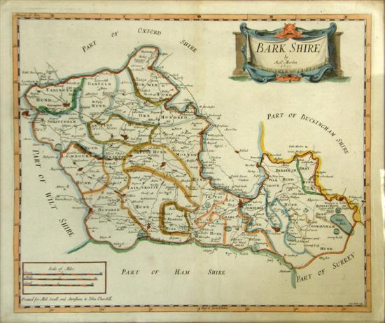 Appraisal: Robert Morden Hand coloured Map of the county of Barkshire