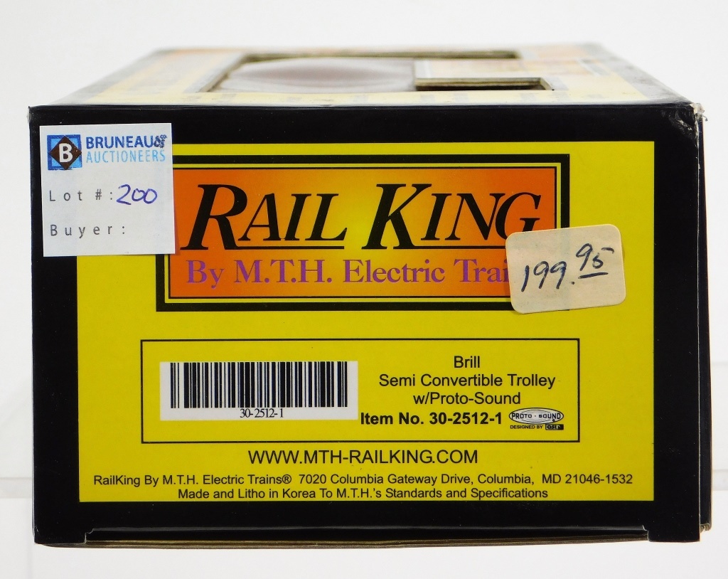 Appraisal: RAIL KING BRILL SEMI CONVERTIBLE TROLLEY O TRAIN United States