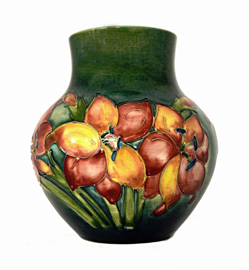 Appraisal: A Moorcroft pottery vase mid- th century tube line decorated