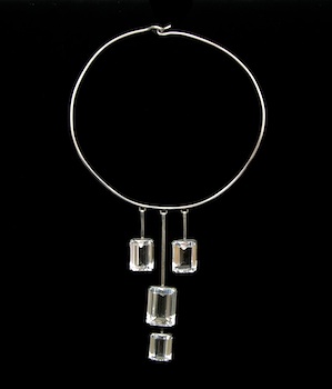 Appraisal: An Incredible Mod Sterling Silver and Clear Topaz Necklace Sterling