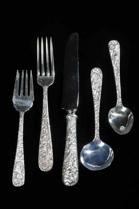 Appraisal: -PIECE S KIRK SON STERLING SILVER REPOUSS FLATWARE SERVICE Including