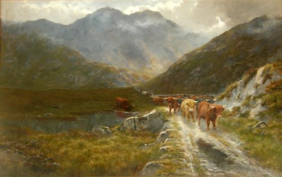 Appraisal: Henry Hadfield Cubley Exb - Highland cattle on a track