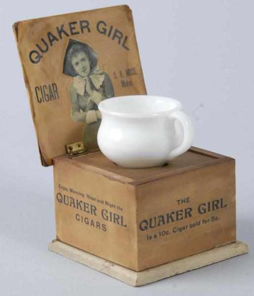 Appraisal: Quaker Girl Potty Style Box Shaped Ashtray Description s Condition