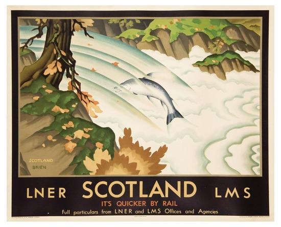 Appraisal: BRIEN Stanislaus G SCOTLAND LNER LMS lithograph in colors c