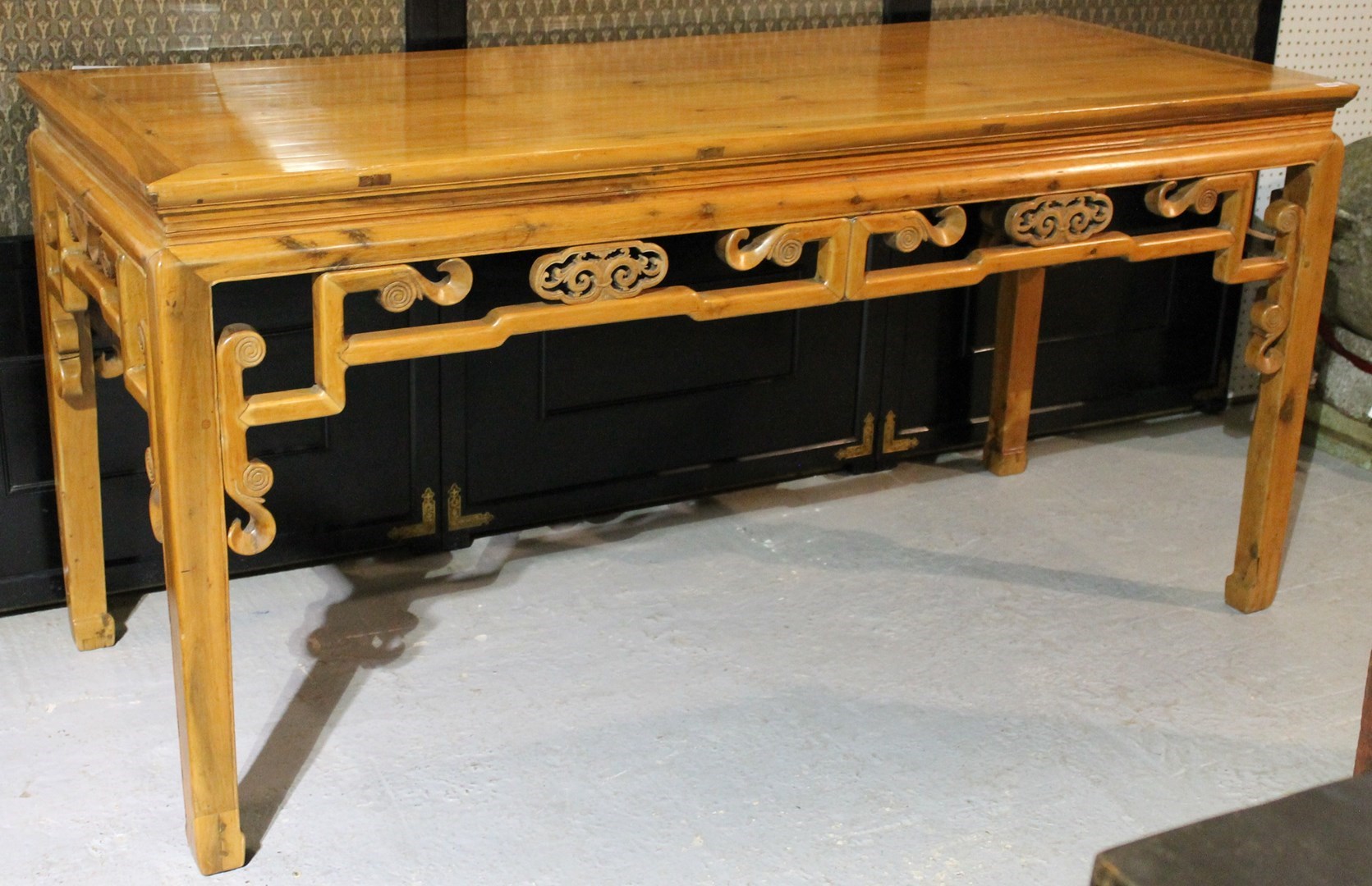 Appraisal: A late th century Chinese hardwood centre table with pierced