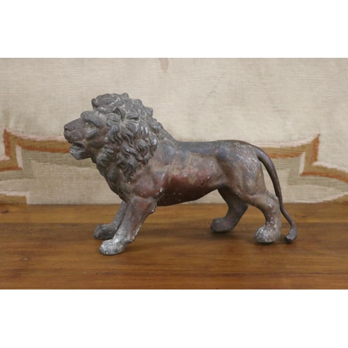 Appraisal: Bronzed spelter lion figure approx cm H x cm L