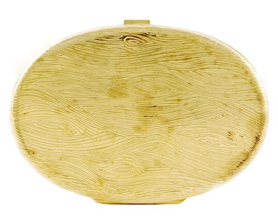 Appraisal: Fine Art Deco gold compact first quarter th century oval