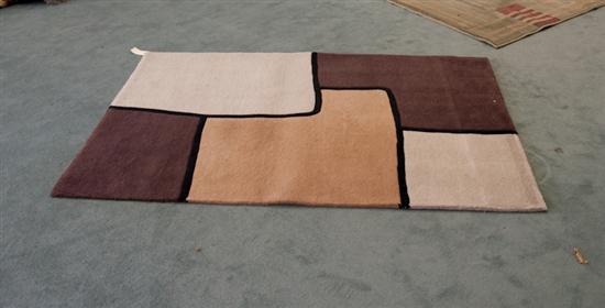 Appraisal: Beige Brown Abstract Rug by Rainbow International wool made in