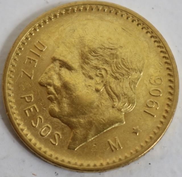 Appraisal: TEN PESO MEXICAN GOLD COIN GRAMS