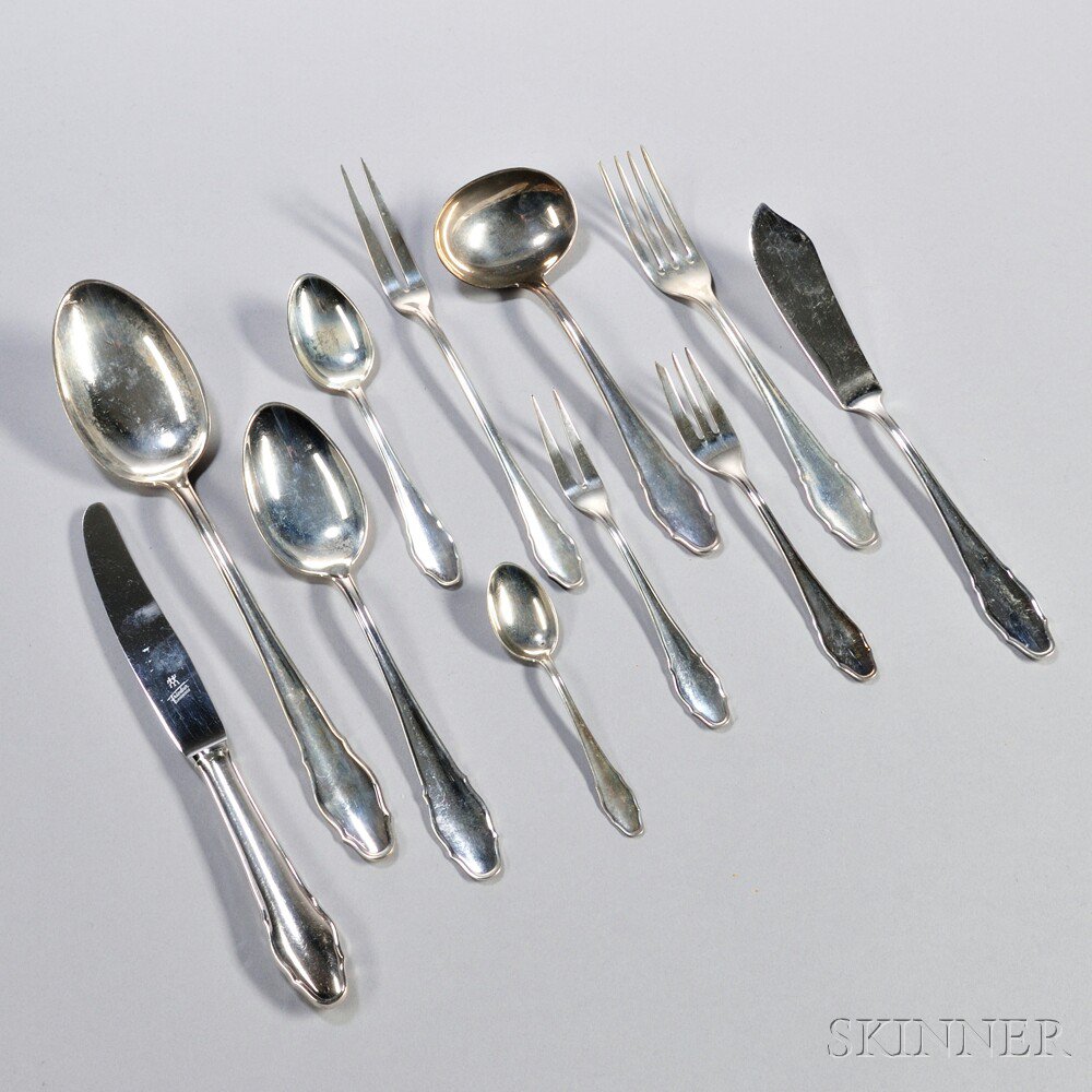 Appraisal: German Silver Flatware Service Krumbach Bayern th century Gebr der