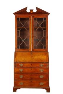 Appraisal: Georgian Mahogany Inlaid Secretary Bookcase English th century A Georgian