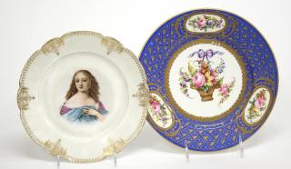 Appraisal: Sevres Gilt Painted Porcelain Cabinet Plates France one with a