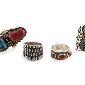 Appraisal: Navajo Hopi and Kewa Rings second half th century lot