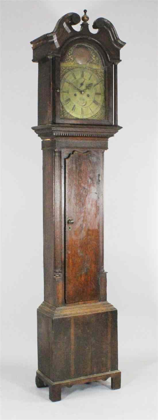 Appraisal: A George III oak eight day longcase clock the inch