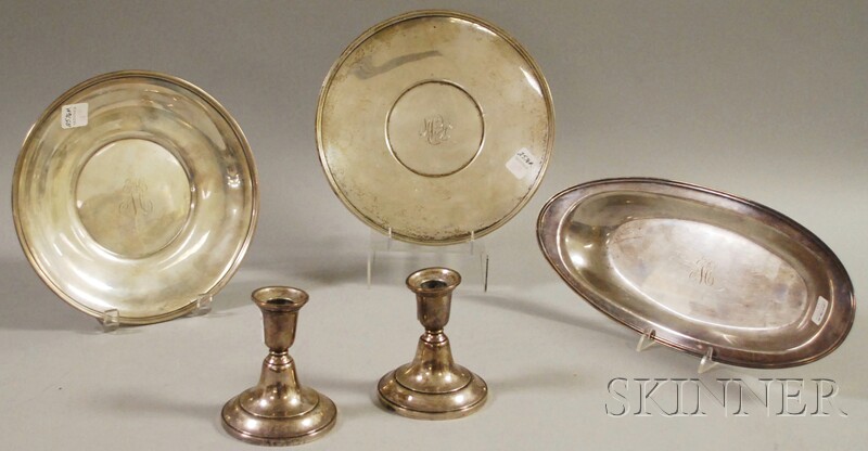 Appraisal: Five Sterling Silver Articles two plates one Manchester a bread