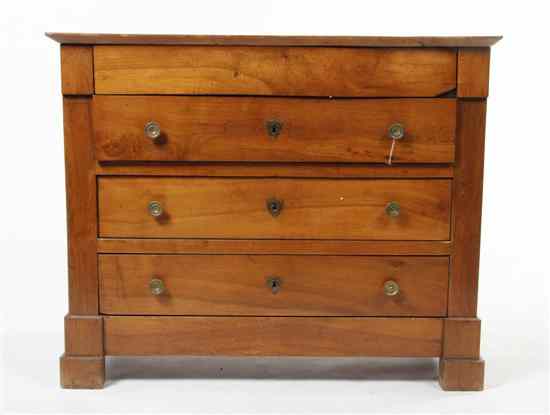 Appraisal: A Continental Mahogany Chest th century having a frieze drawer