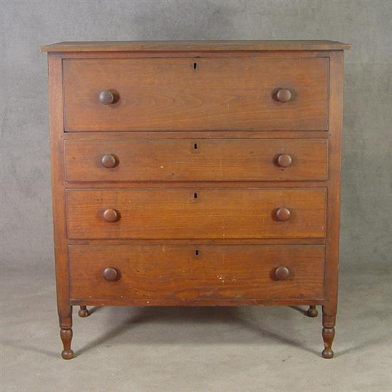 Appraisal: Walnut Transitional Chest of Drawers Circa Large top drawer over