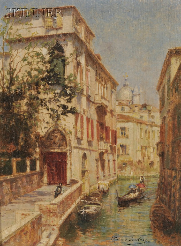 Appraisal: Rubens Santoro Italian - View of a Gondola on a