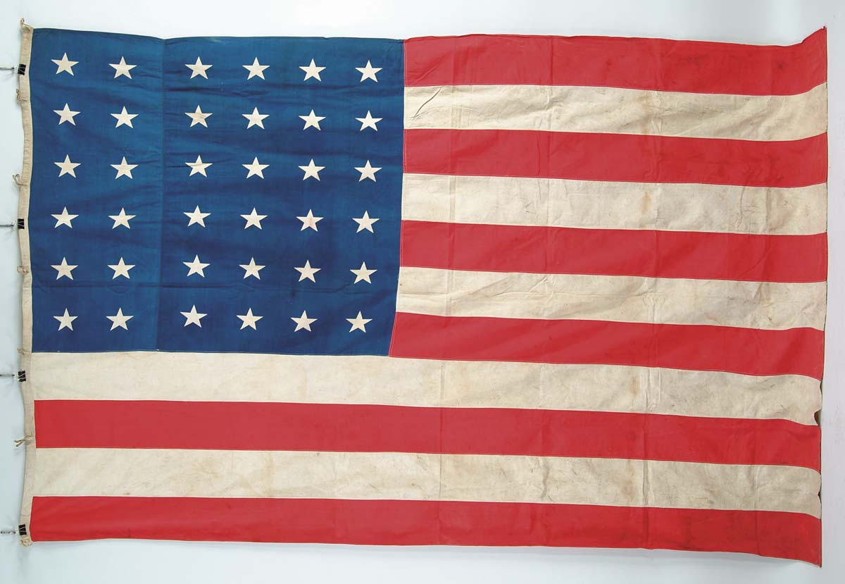 Appraisal: -STAR AMERICAN FLAG x cotton and linen flag is all