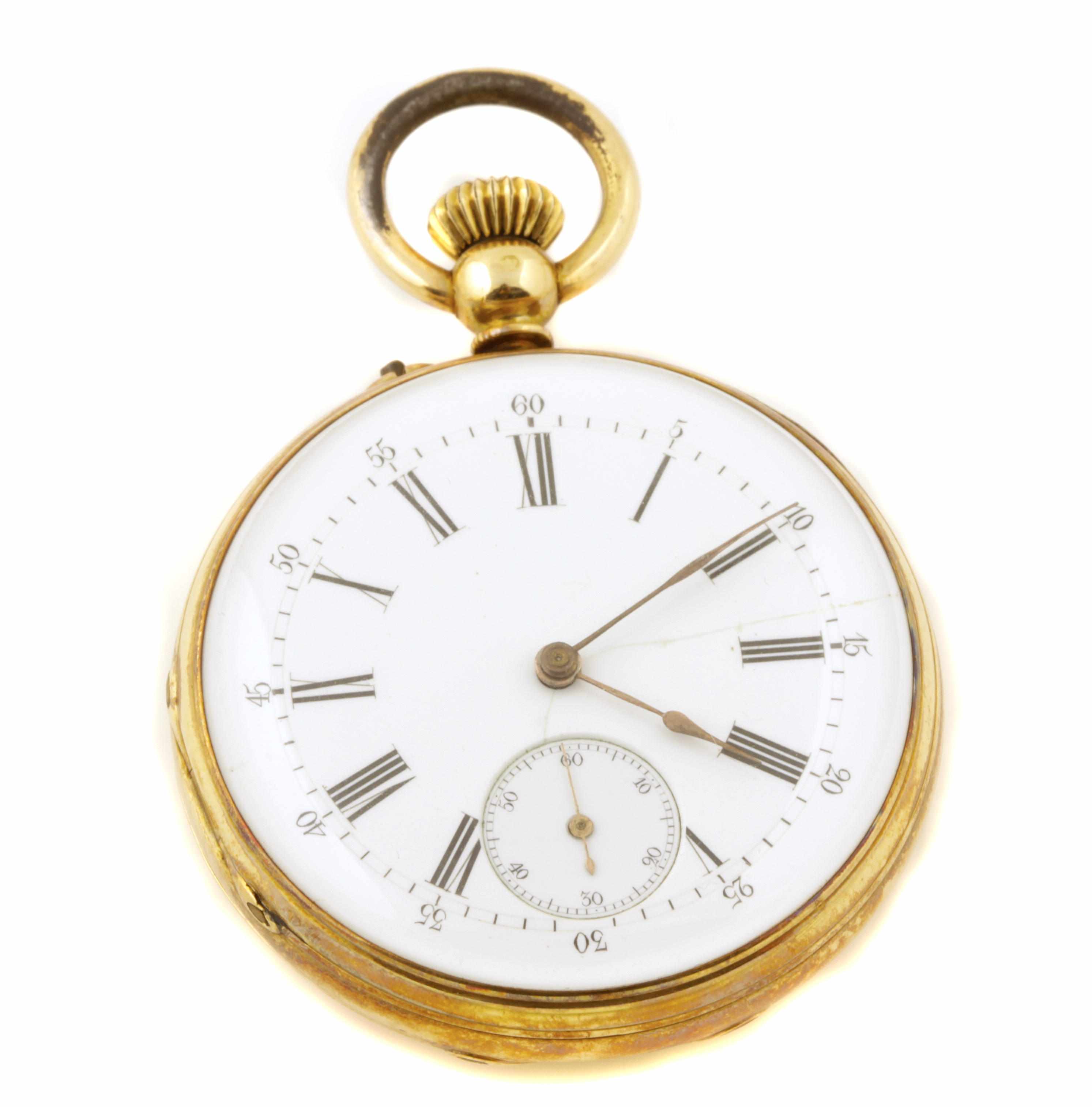 Appraisal: A k gold open face pocket watch Swiss English case