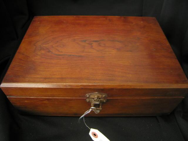 Appraisal: Victorian Wooden Box lap desk style held early identification kit