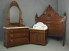 Appraisal: BEDROOM SUITE - THREE PIECE VICTORIAN WALNUT BEDROOM SUITE CONSISTING