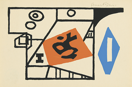 Appraisal: STUART DAVIS Ivy League Color screenprint x mm x inches