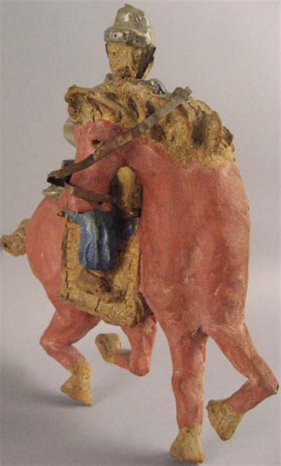 Appraisal: Horace Burr Charlottesville c s Tang-style Painted Horse and Rider