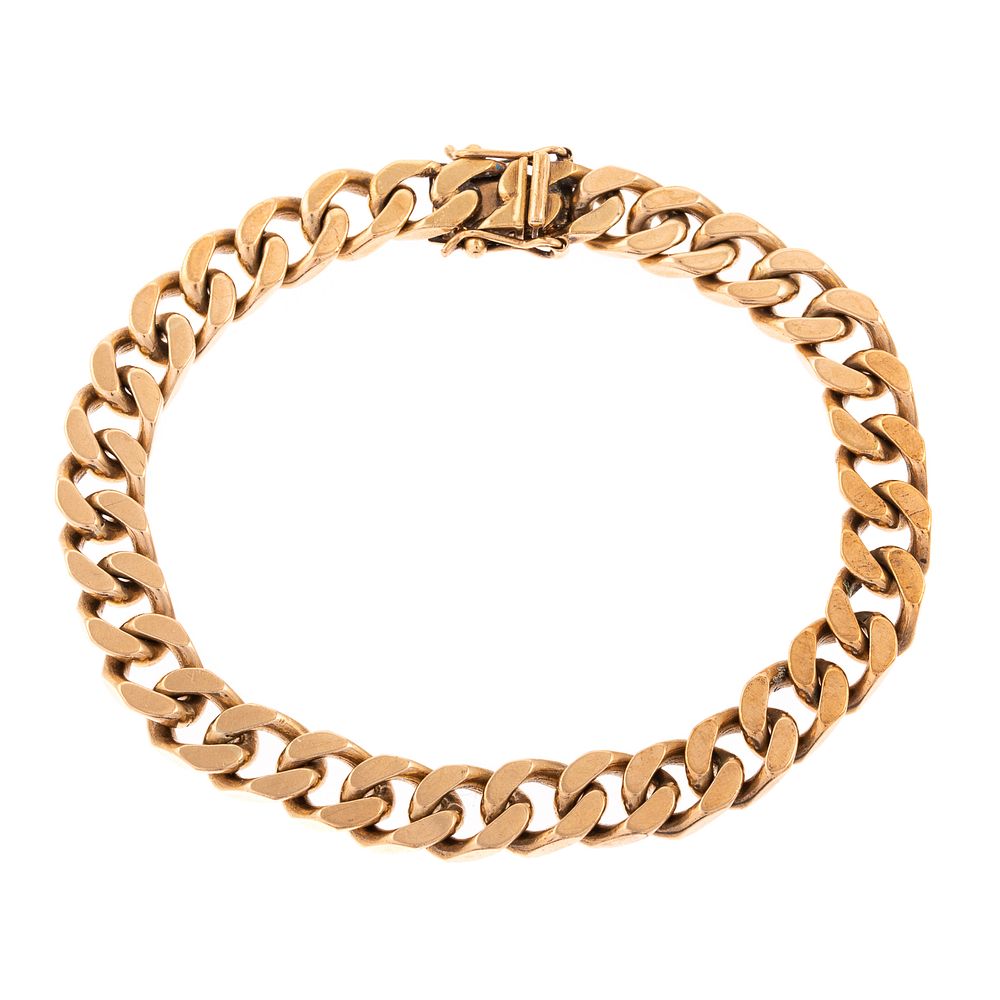 Appraisal: A Gent's Heavy Cuban Link Bracelet in Gold K yellow