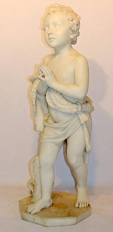 Appraisal: Domenico Menconi Carved Marble Statue Italian carved marble statue Domenico