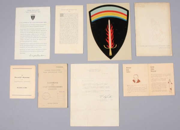 Appraisal: Grouping of material including Eisenhower's D-Day letter to troops Letter