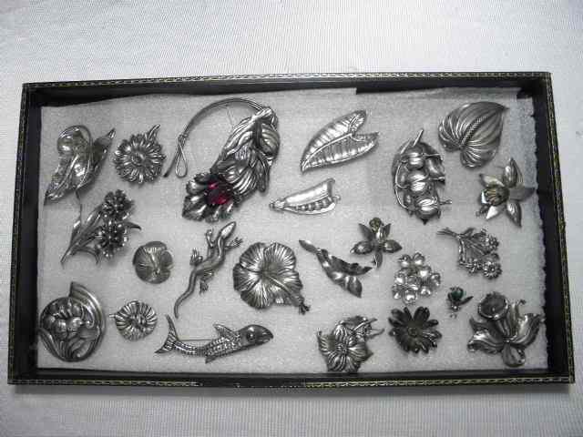 Appraisal: Nice assortment of vintage sterling silver pins brooches Some with