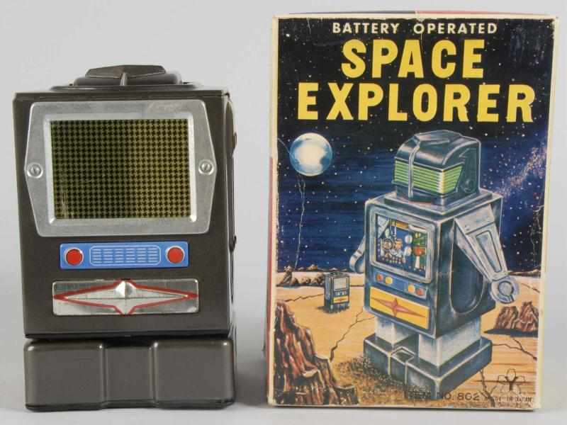 Appraisal: Tin Space Explorer Robot Battery-Operated Toy Description Japanese Made by