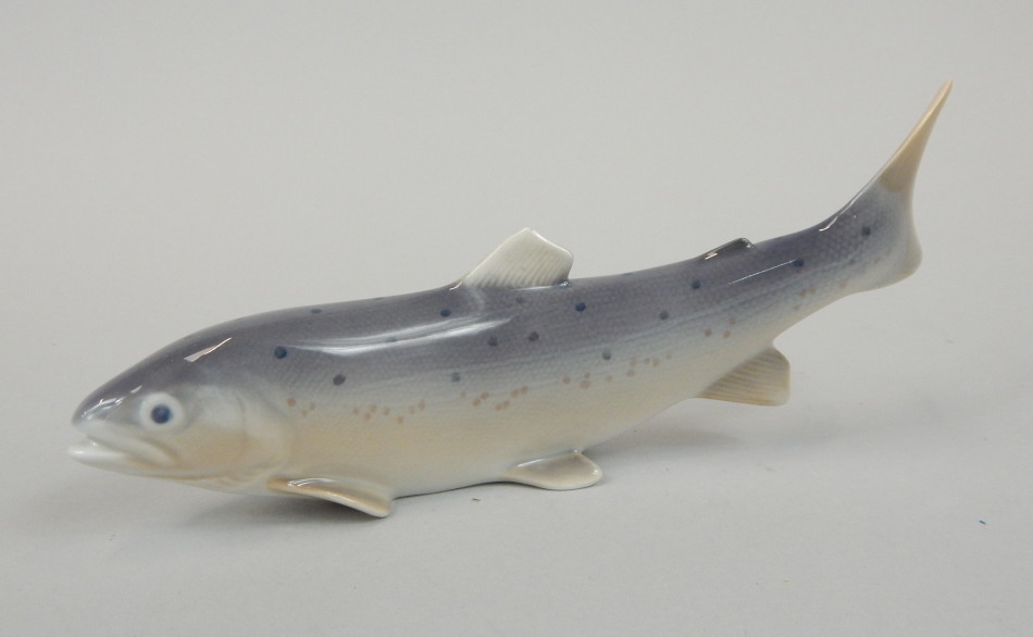 Appraisal: A Royal Copenhagen figure of a salmon number cm high