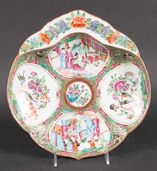 Appraisal: Chinese Export Rose Medallion porcelain shrimp dish third quarter- th