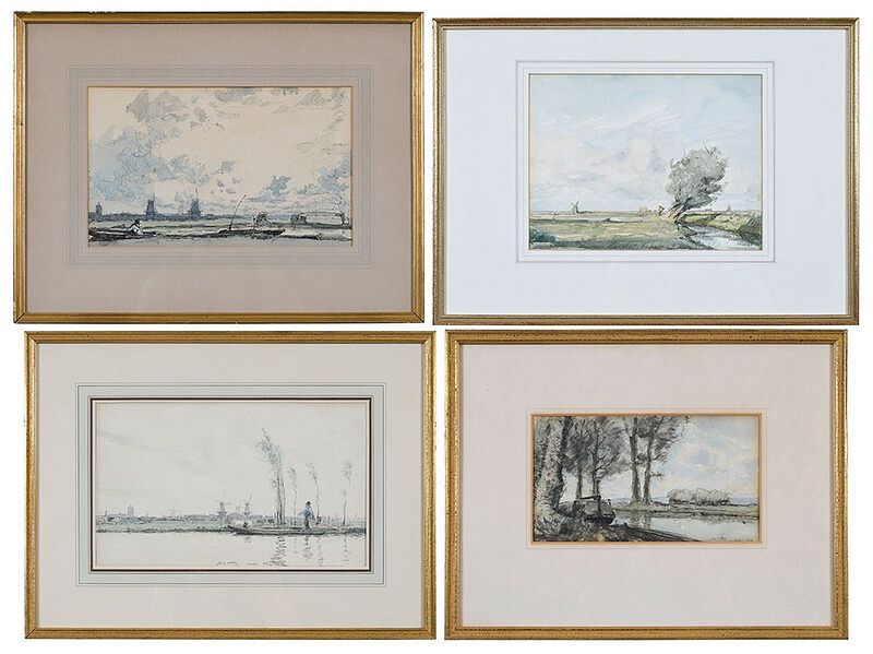 Appraisal: James McBey Scottish - Four works Minsmere Marshes signed and